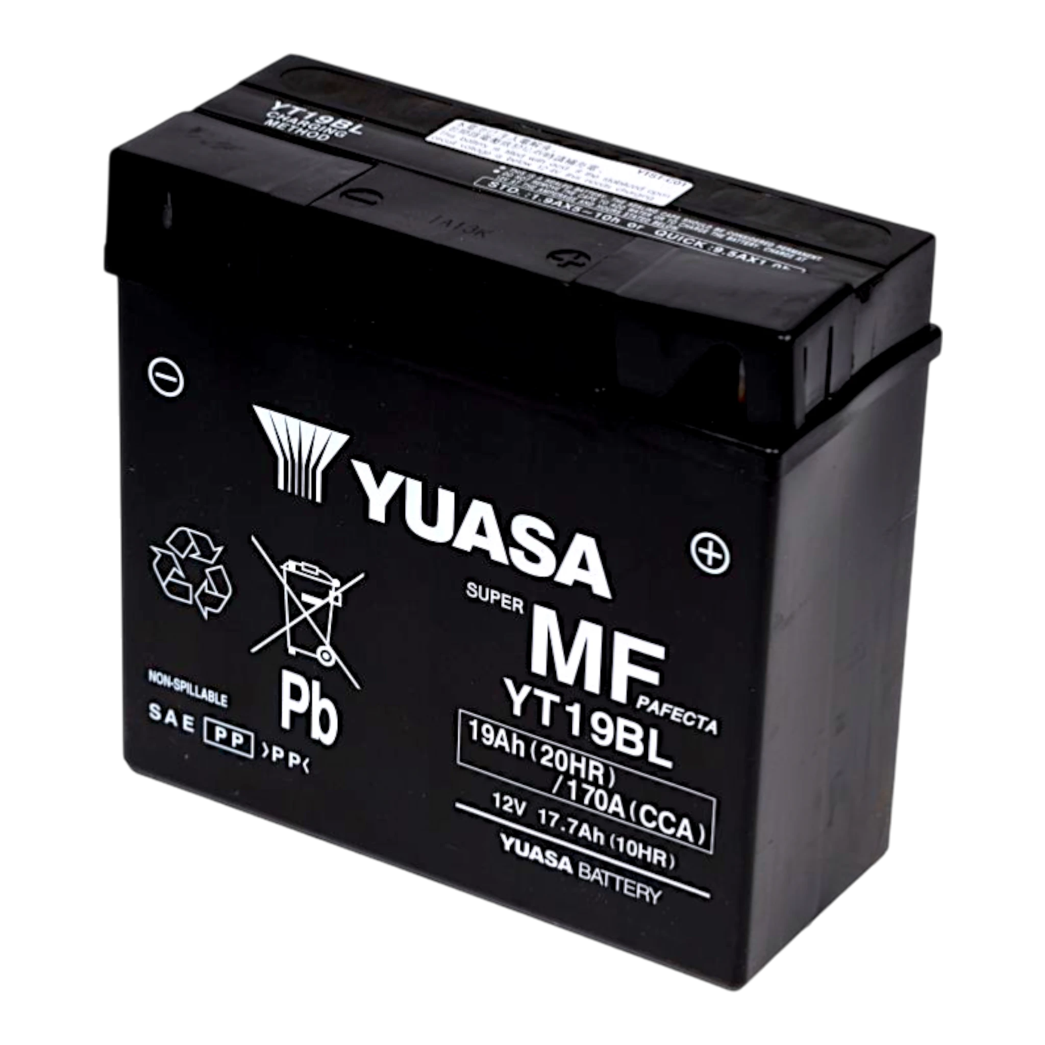 YUASA YT19BL WC 12V 19,0Ah/C20 - 170A (EN) Motorradbatterie WF