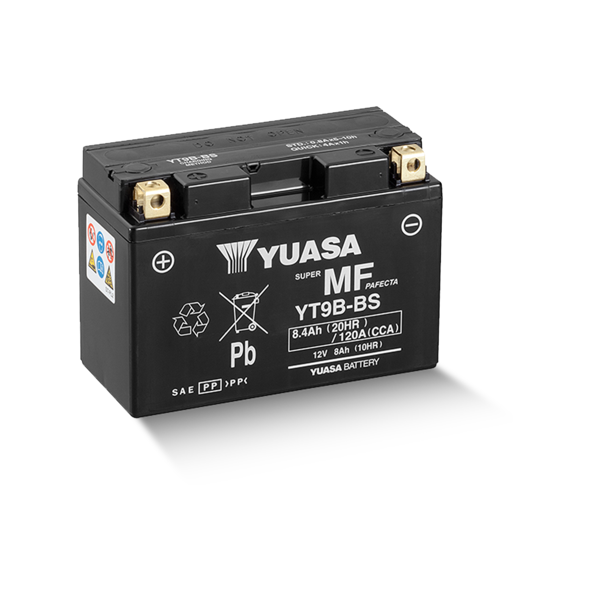 YUASA YT9B-BS 12V 8,4Ah/C20 - 120A (EN) Motorradbatterie WF