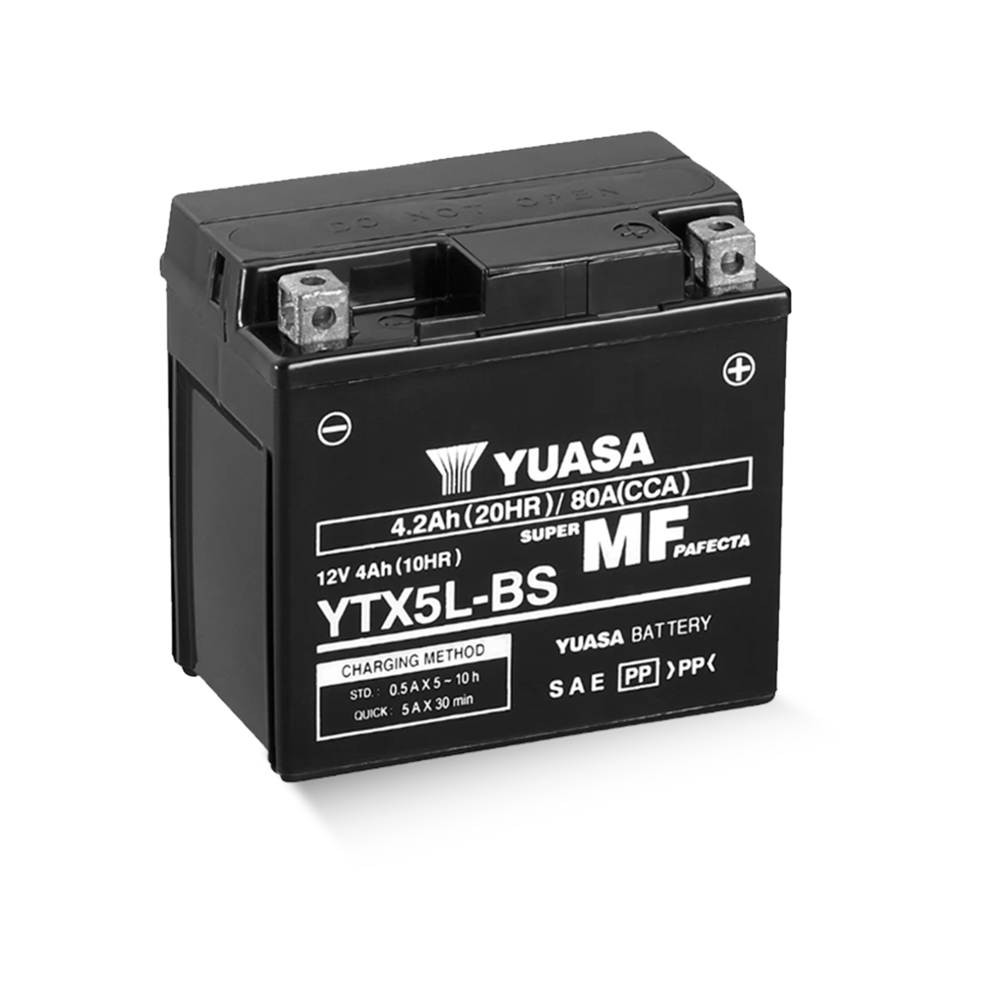 YUASA YTX5L-BS / 50412 12V 4,2Ah/C20 - 80A (EN) Motorradbatterie WF