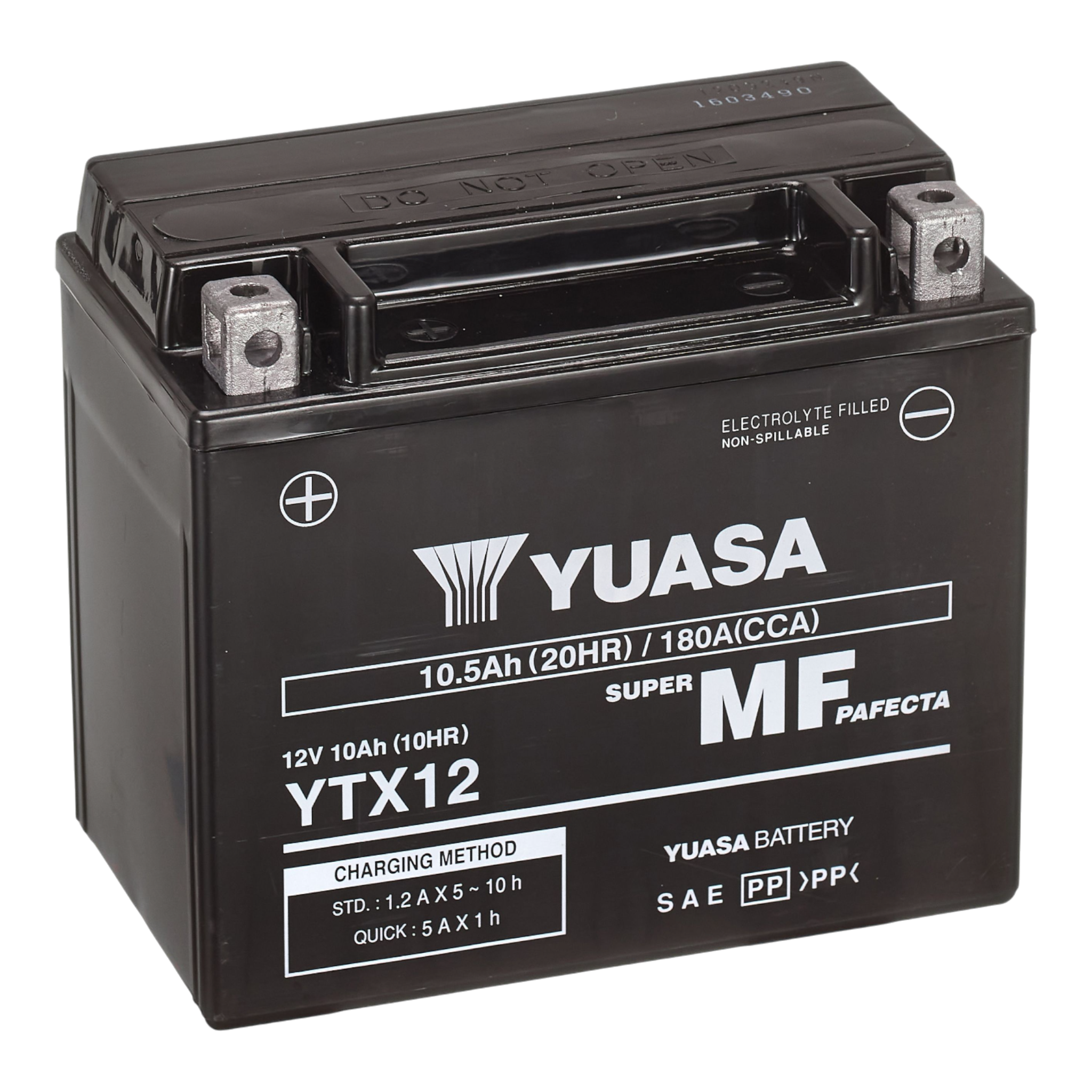 YUASA YTX12 WC 12V 10,5Ah/C20 - 180A (EN) Motorradbatterie WF