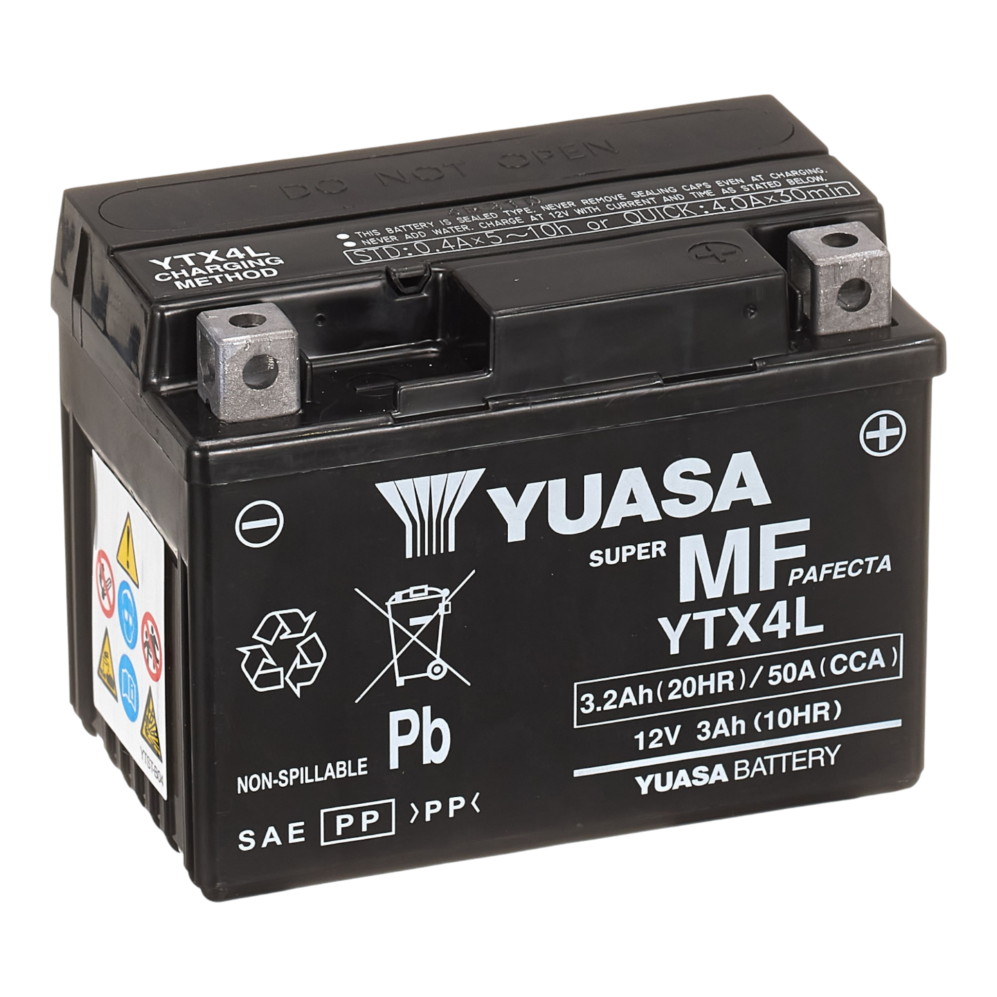 YUASA YTX4L WC 12V 3,2Ah/C20 - 50A (EN) Motorradbatterie WF
