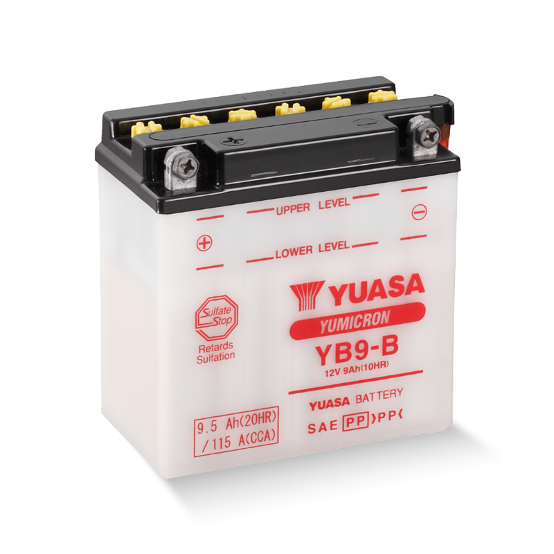 YUASA YB9-B 12V 9,5Ah/C20 - 115A (EN) Motorradbatterie