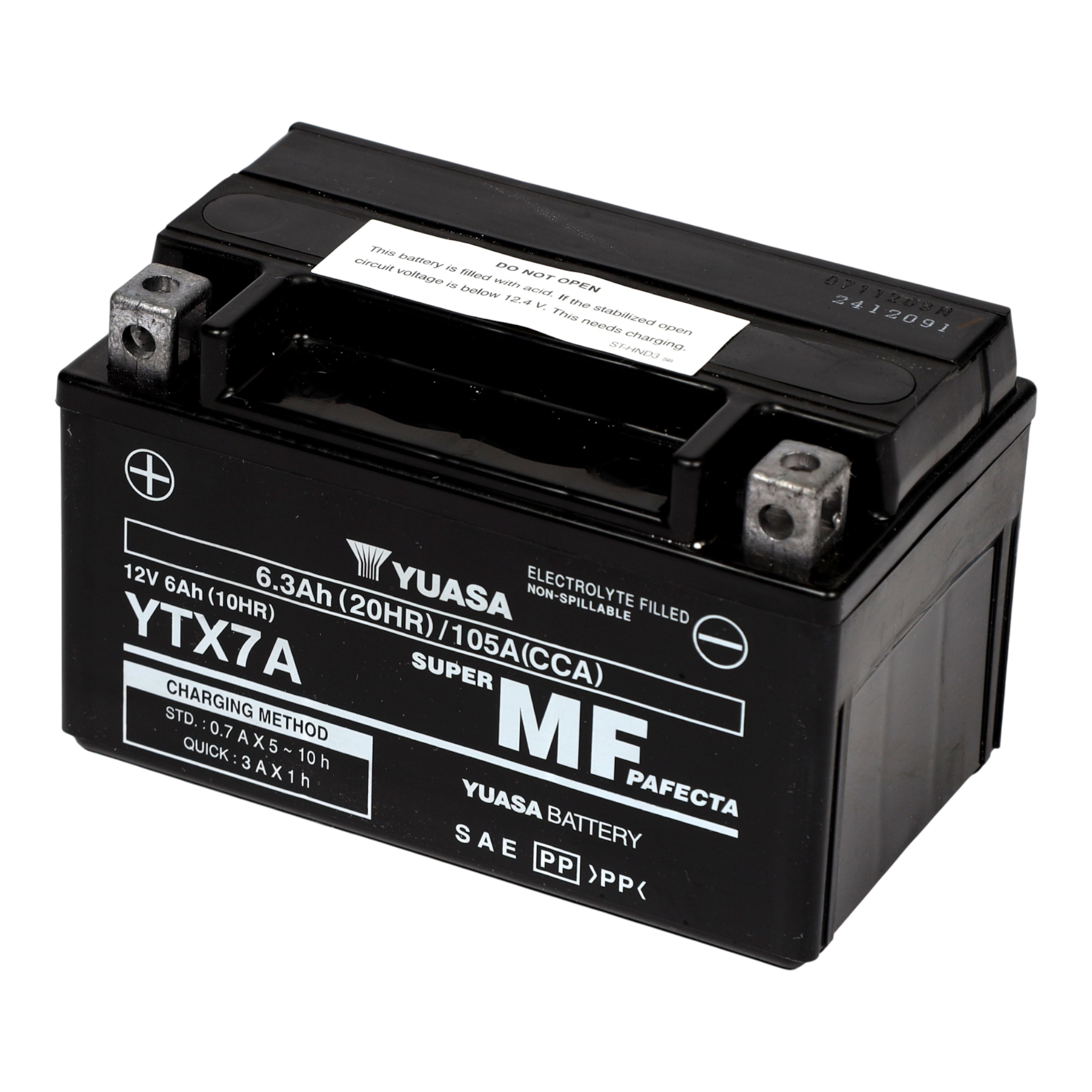 YUASA YTX7A WC 12V 6,3Ah/C20 - 105A (EN) Motorradbatterie WF