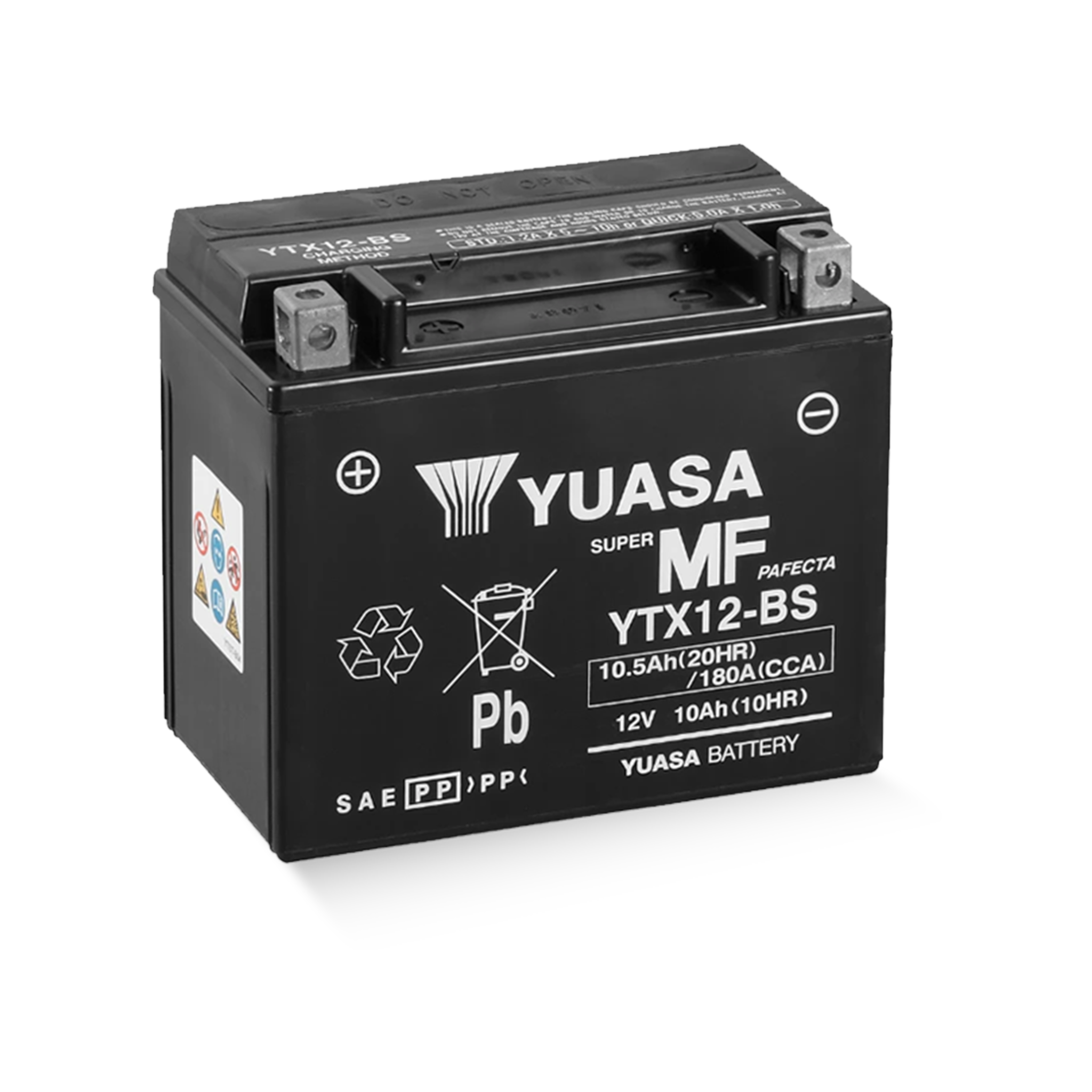 YUASA YTX12-BS / 51012 12V 10,5Ah/C20 - 180A (EN) Motorradbatterie WF