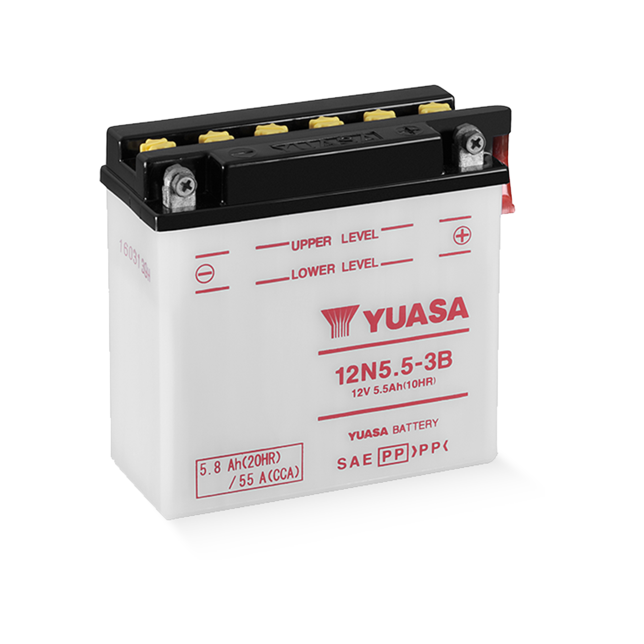 YUASA 12N5.5-3B 12V 5,8Ah/C20 - 55 A (EN) Motorradbatterie