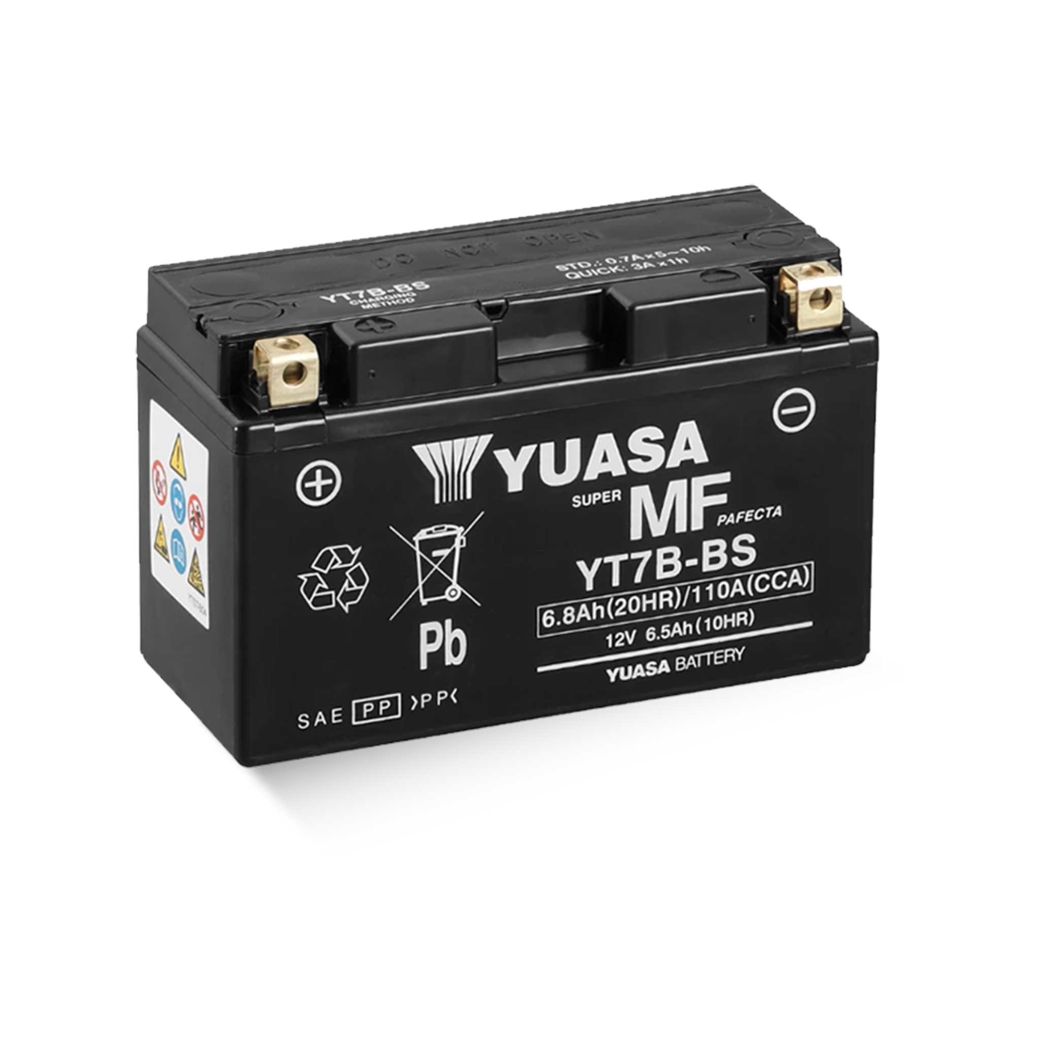 YUASA YT7B-BS / 50791 12V 6,8Ah/C20 - 110A (EN) Motorradbatterie WF