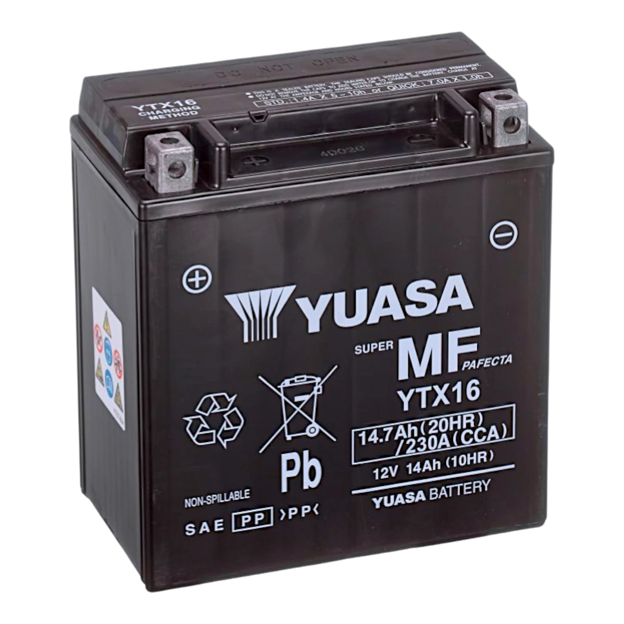 YUASA YTX16 WC 12V 14,7Ah/C20 - 230A (EN) Motorradbatterie WF