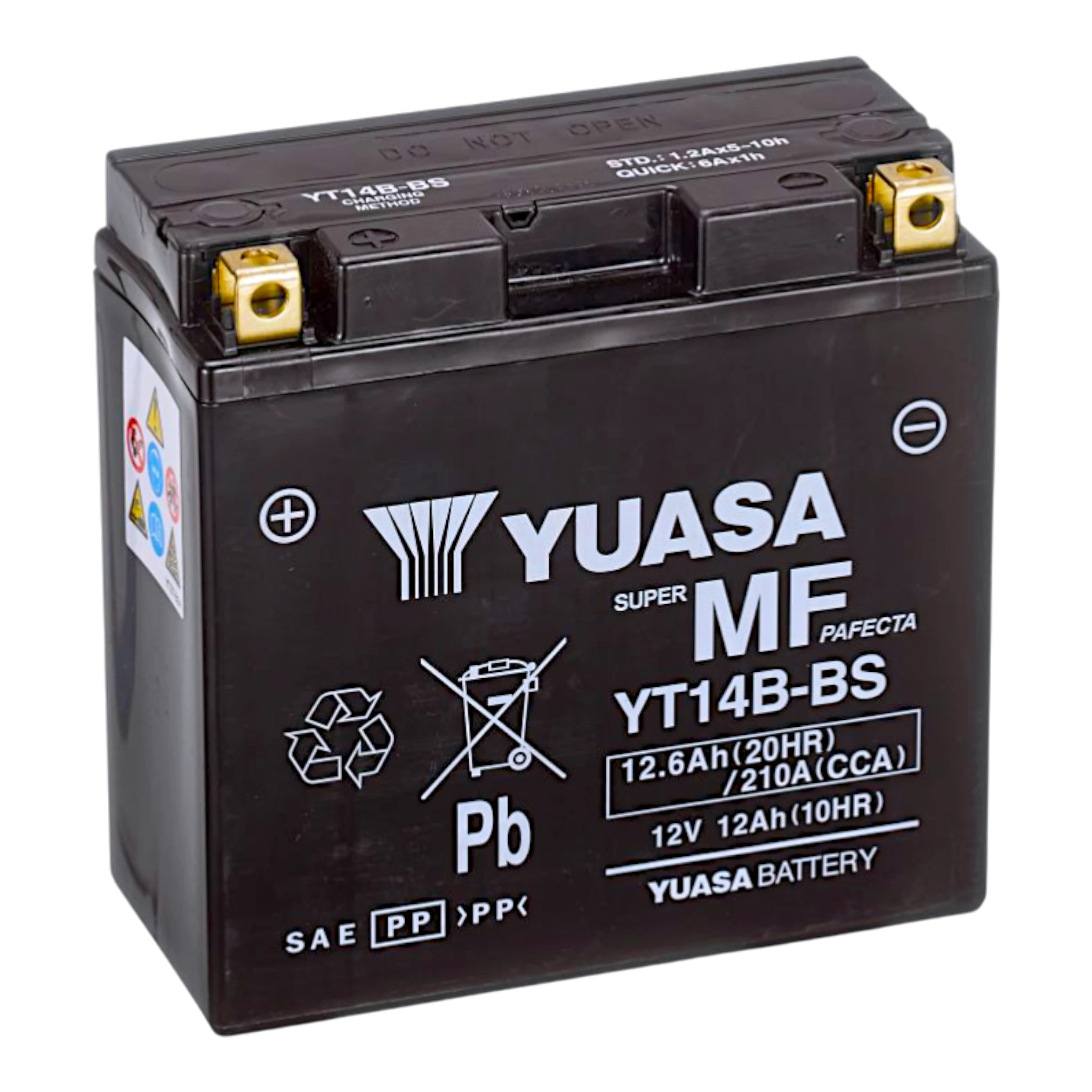 YUASA YT14B WC 12V 12,6Ah/C20 - 210A (EN) Motorradbatterie WF