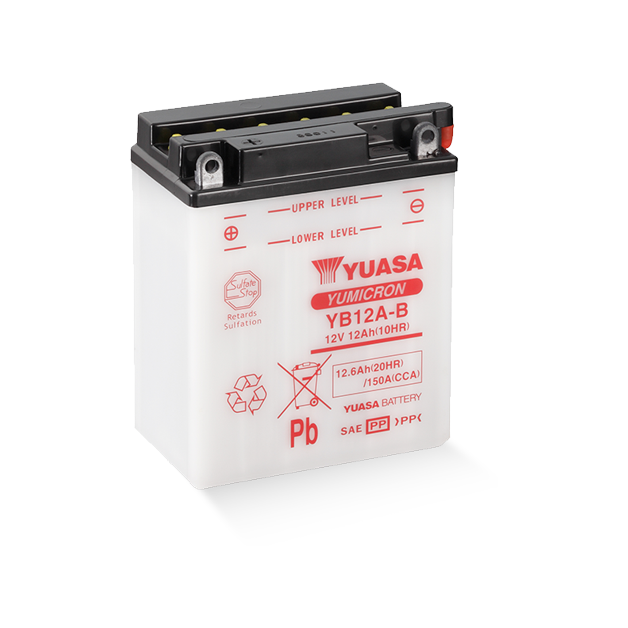 YUASA YB12A-B DC 12V 12,6Ah/C20 - 150A (EN) Motorradbatterie