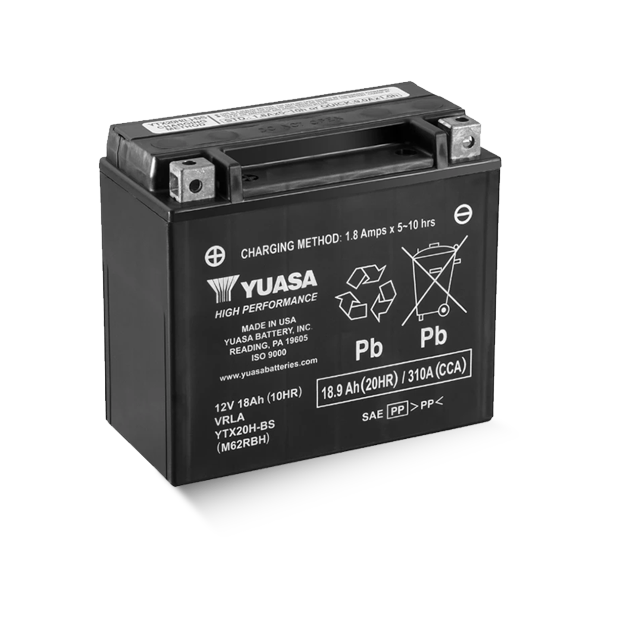 YUASA YTX20H-BS 12V 18,9Ah/C20 - 310A (EN) Motorradbatterie WF HP