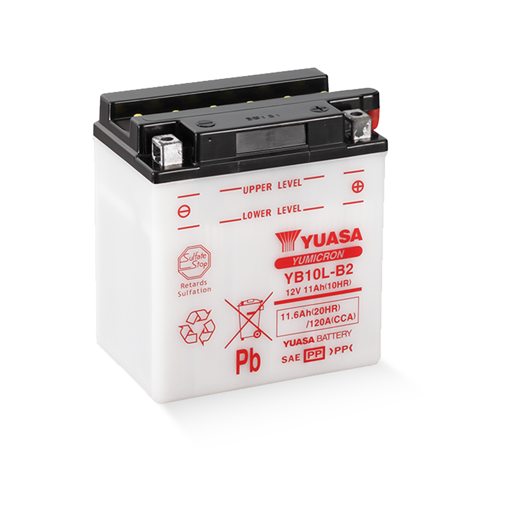 YUASA YB10L-B2 DC 12V 11,6Ah/C20 - 120A (EN) Motorradbatterie