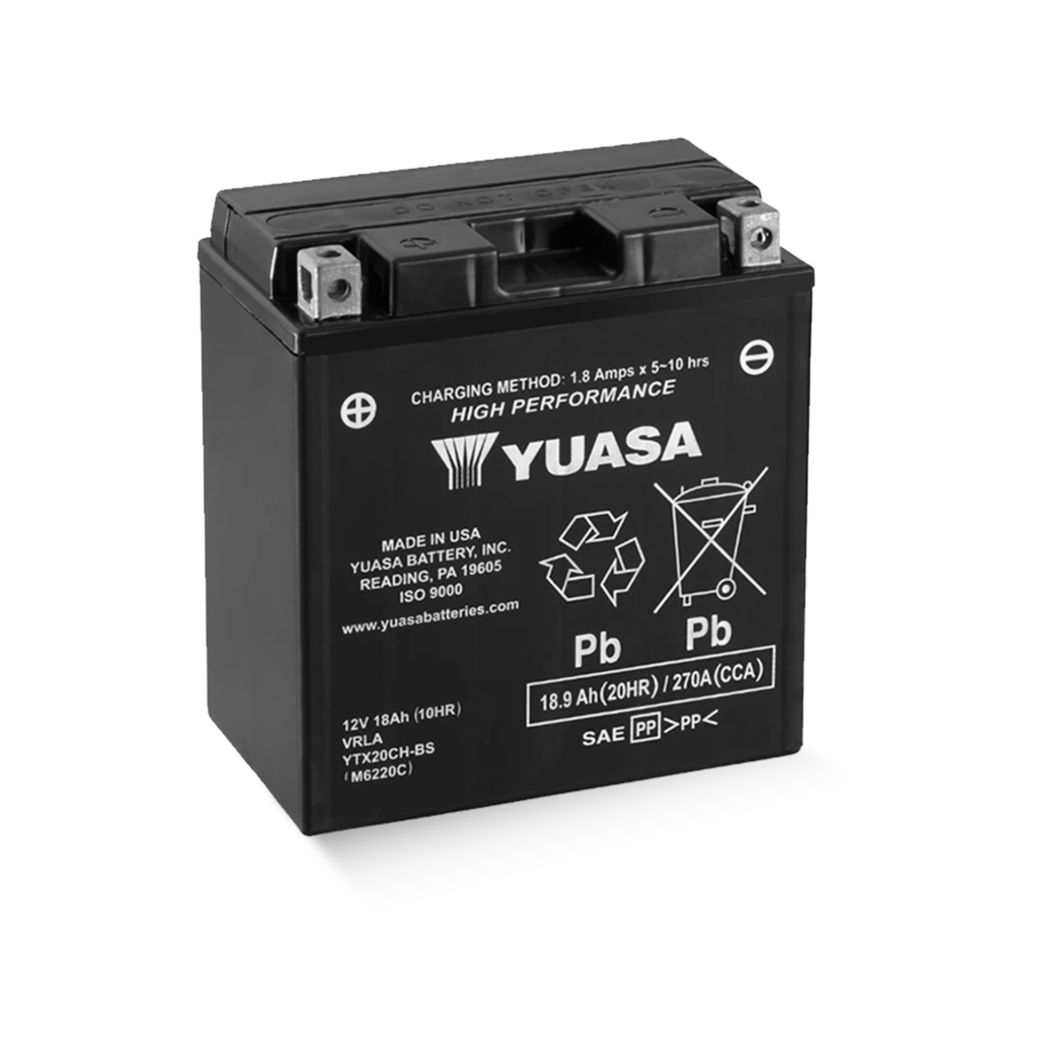 YUASA YTX20CH-BS 12V 18,9Ah/C20 - 270A (EN) Motorradbatterie WF