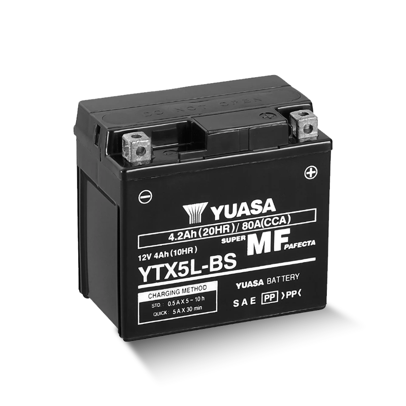 YUASA YTX5L-BS / 50412 12V 4,2Ah/C20 - 80A (EN) Motorradbatterie WF