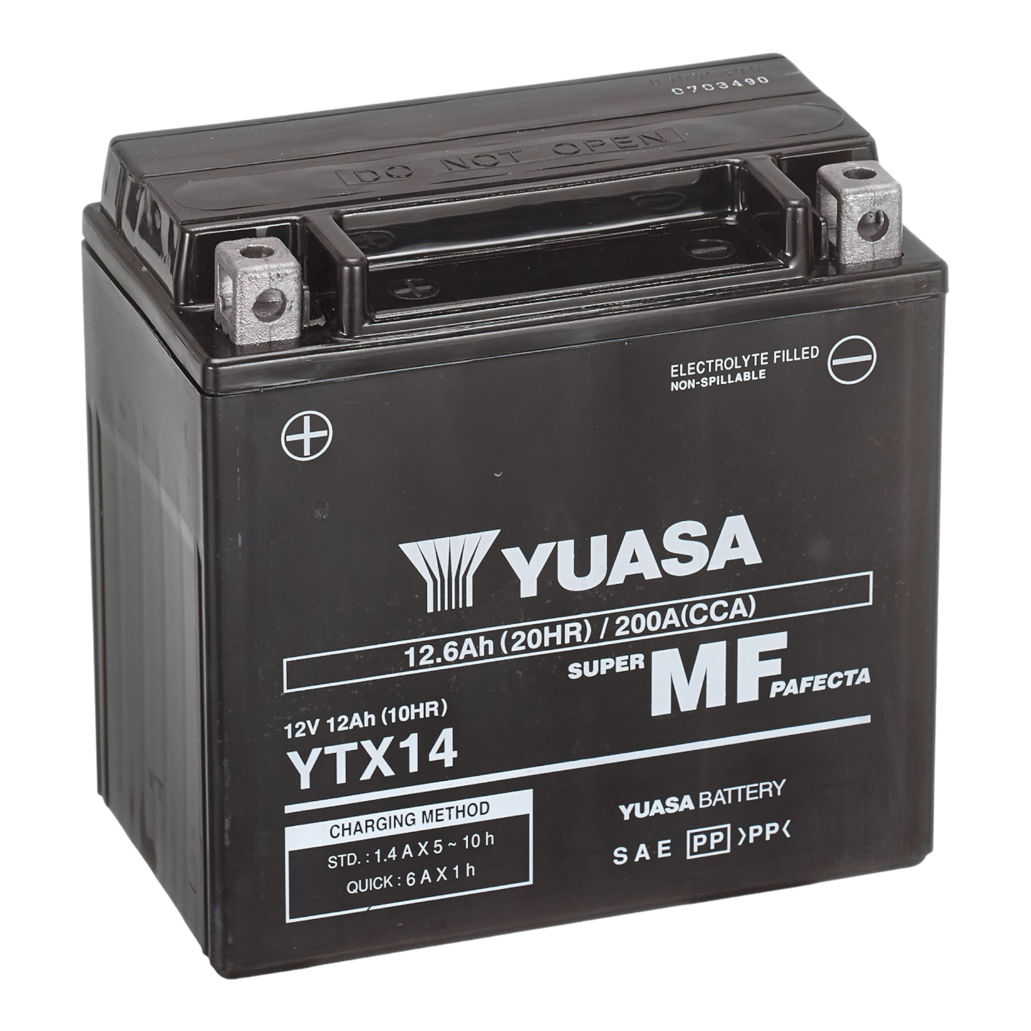 YUASA YTX14 WC 12V 12,6Ah/C20 - 200A (EN) Motorradbatterie WF