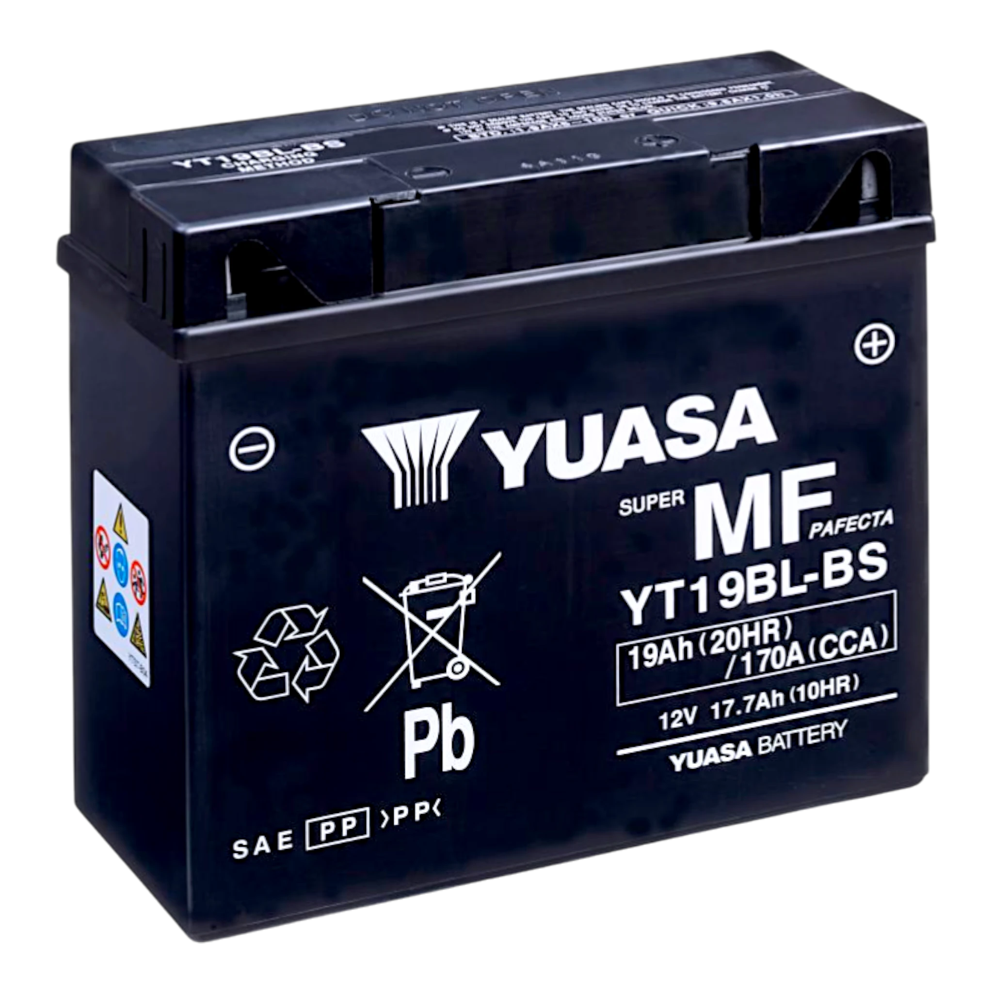 Yuasa YT19BL-BS CP AGM Motorradbatterie 12V 19Ah (C20) 170A (CCA)