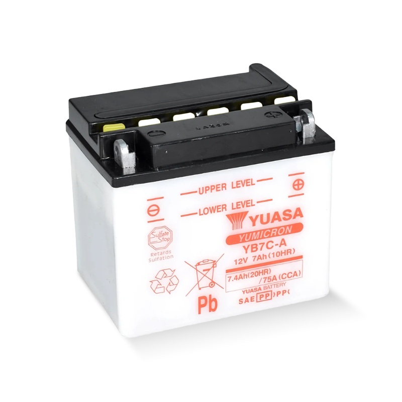 YUASA YB7C-A 12V 7,4Ah/C20 - 75A (EN) Motorradbatterie