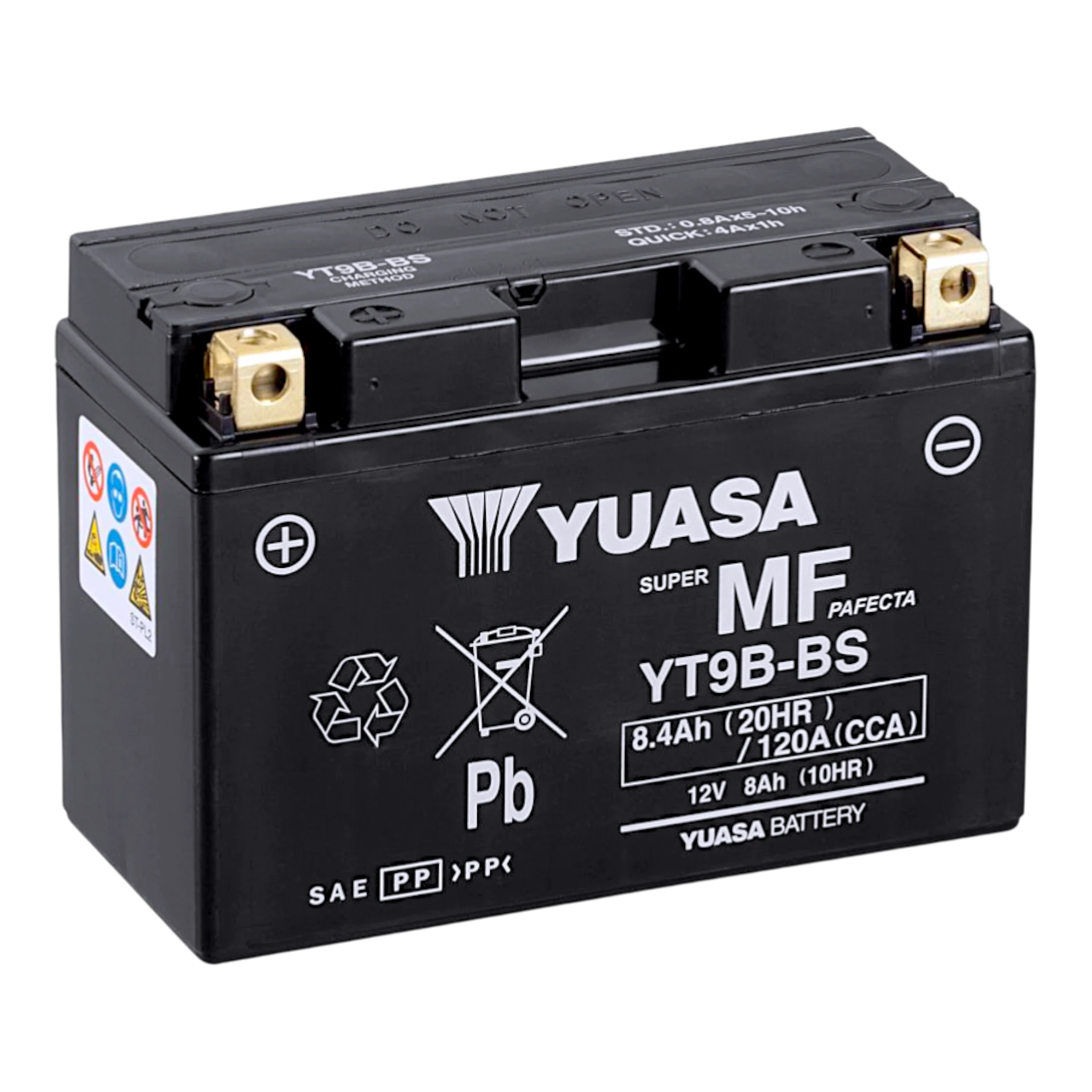 YUASA YT9B WC 12V 8,4Ah/C20 - 120A (EN) Motorradbatterie WF