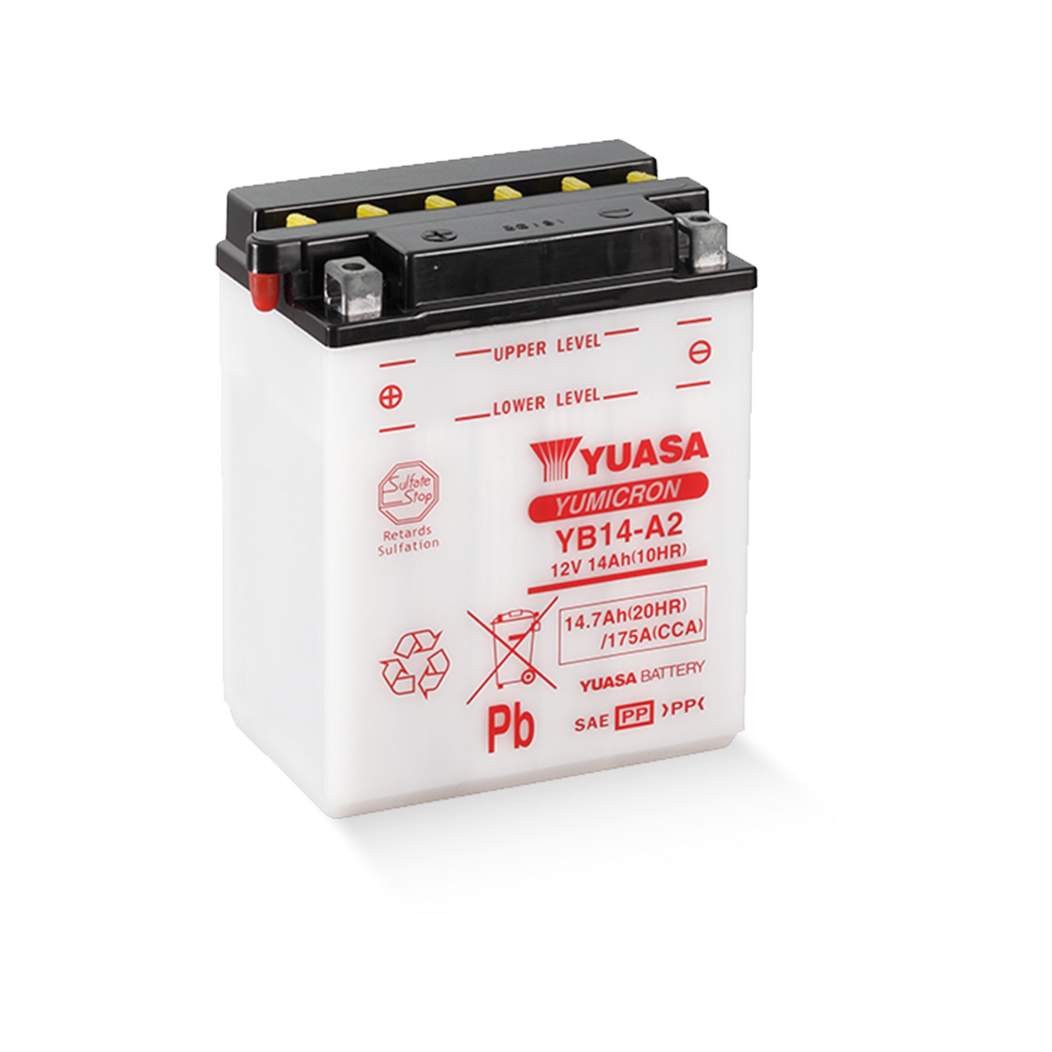 YUASA YB14-A2 12V 14,7Ah/C20 - 175A (EN) Motorradbatterie