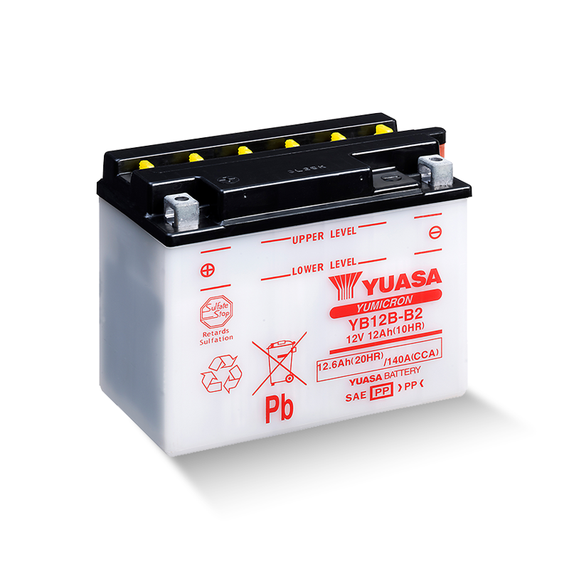 YUASA YB12B-B2 12V 11,6Ah/C20 - 140A (EN) Motorradbatterie