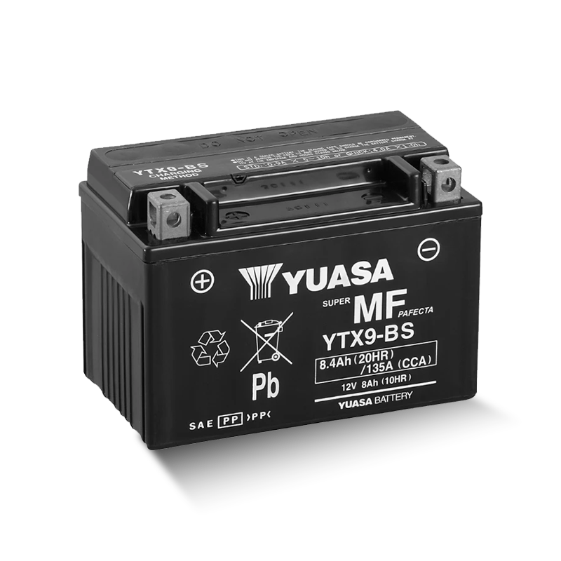 YUASA YTX9-BS / 50812 12V 8,4Ah/C20 - 135A (EN) Motorradbatterie WF