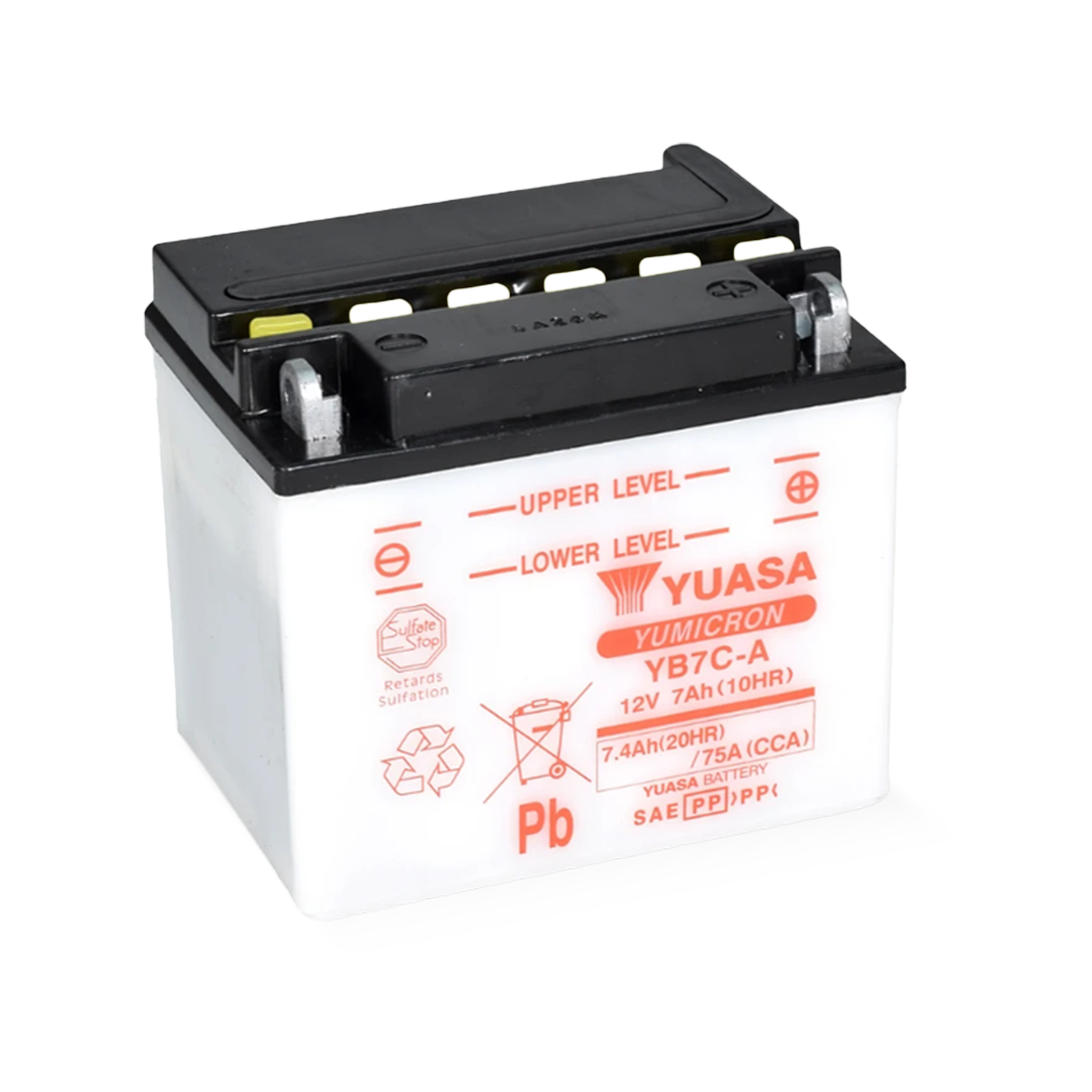YUASA YB7C-A 12V 7,4Ah/C20 - 75A (EN) Motorradbatterie