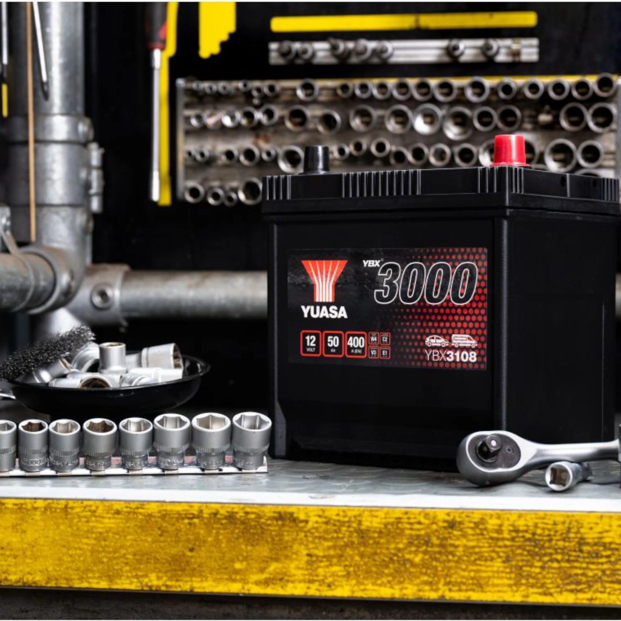 YUASA YBX3108 SMF Starterbatterie  12V 50Ah 400A(EN)