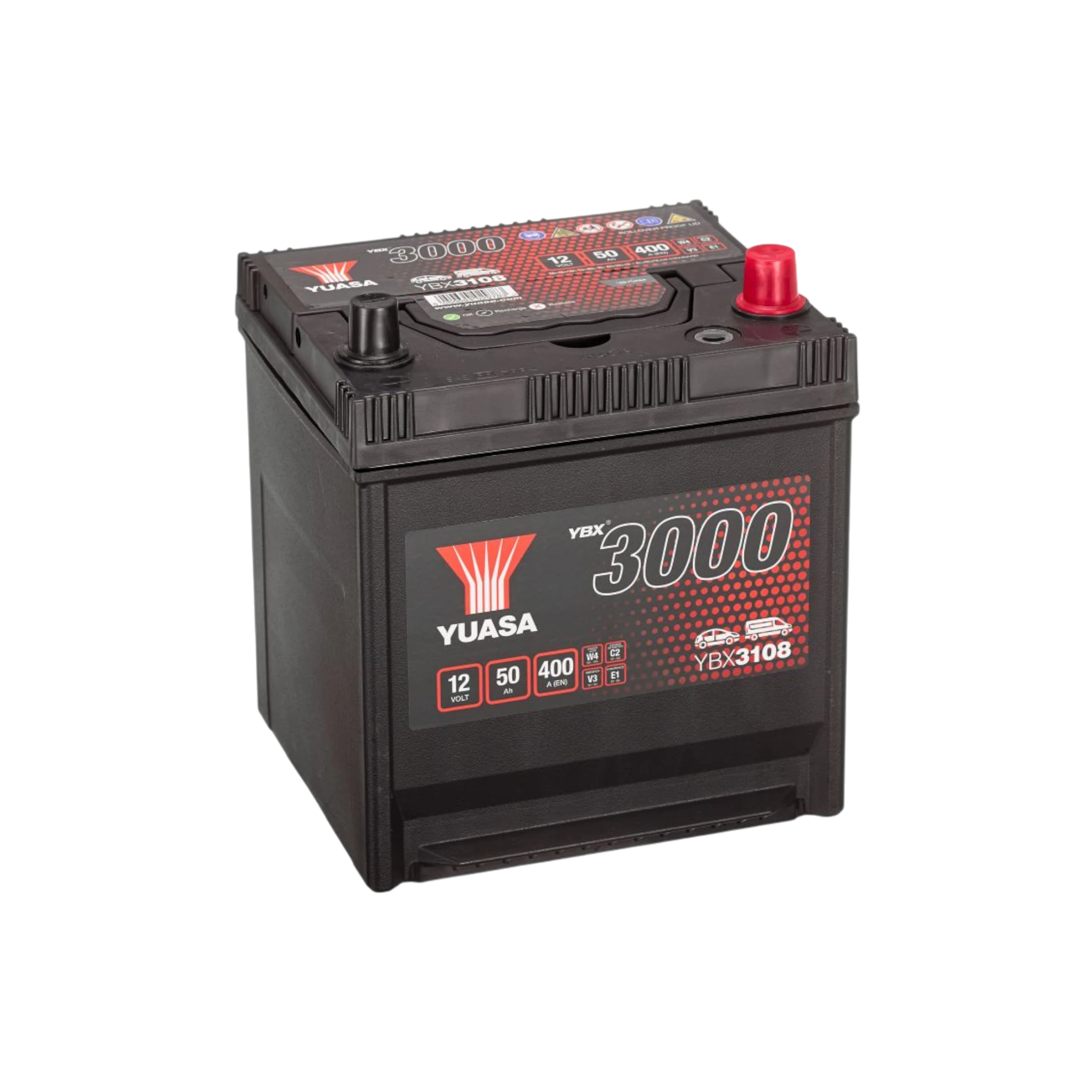 YUASA YBX3108 SMF Starterbatterie  12V 50Ah 400A(EN)