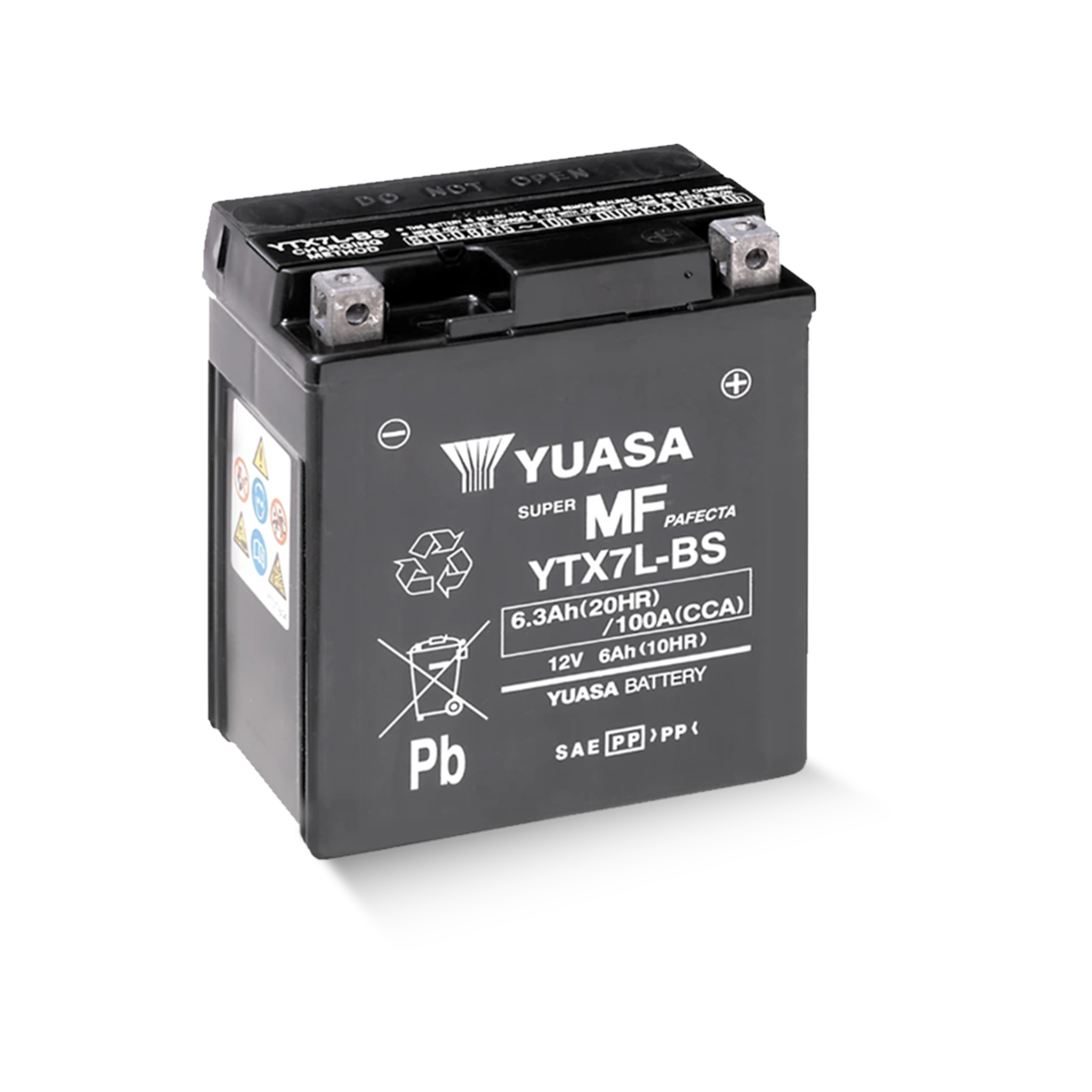 YUASA YTX7L-BS CP 12V 6,3Ah/C20 - 100A (EN) Motorradbatterie WF