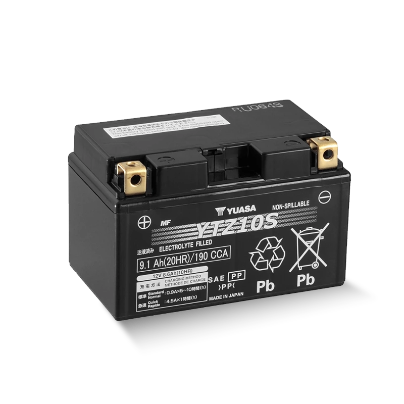 YUASA YTZ10S 12V 9,1Ah/C20 - 190A (EN) Motorradbatterie WF
